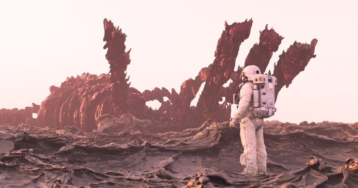 An astronaut next to an alien carcass at a remote planet. (Representative Cover Image Source: Getty Images | Cokoda)