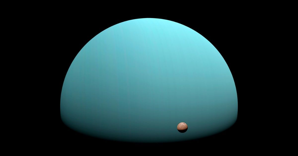 An illustration of Uranus and moons. (Representative Cover Image Source: Getty | Freelance Images/Universal Images Group/SCIENCE PHOTO LIBRARY)