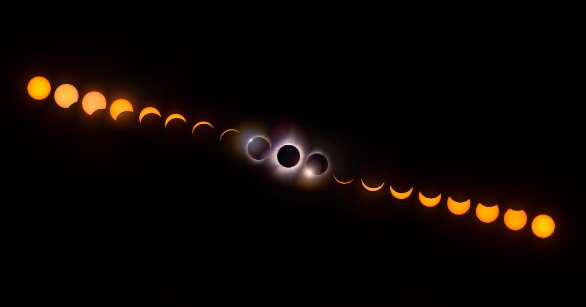 Alignment of phases of the total solar eclipse from first contact to totality. (Cover Image Source: Getty Images | Jesse Thornton)