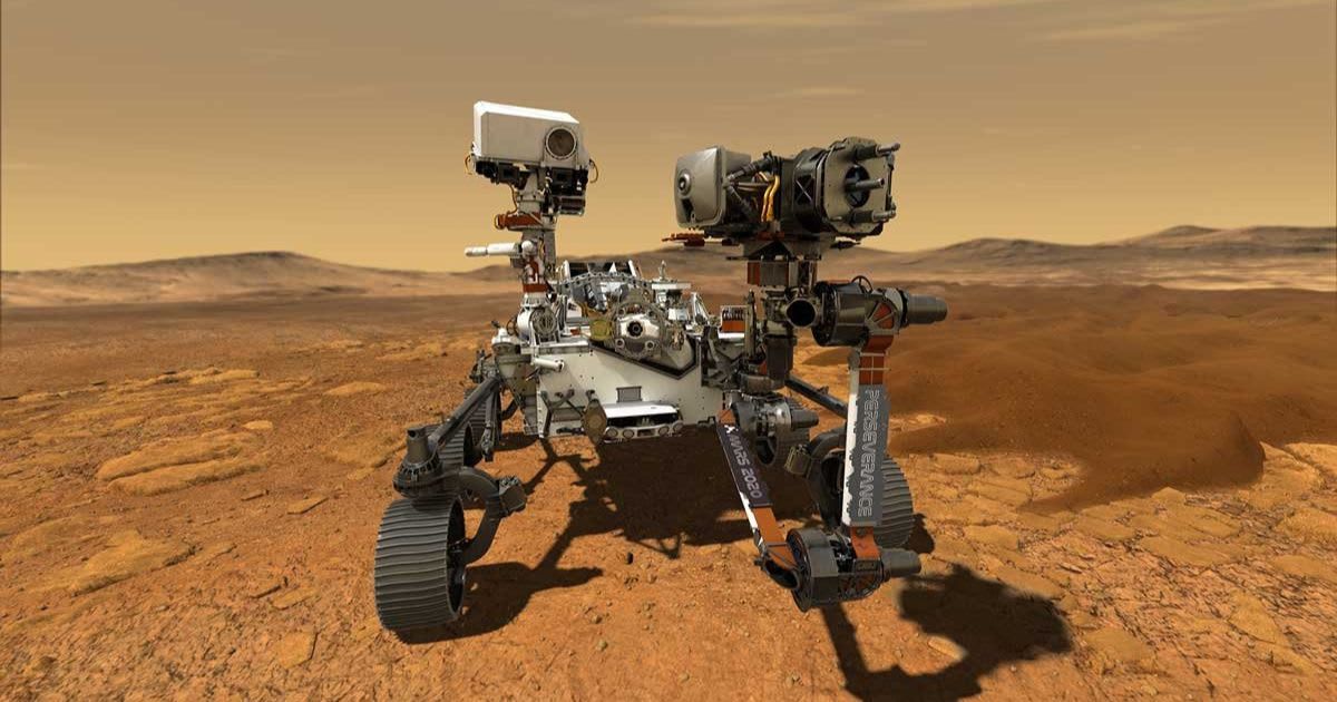 This artist's concept shows the Perseverance Mars rover on the Red Planet (Cover Image Source: NASA/JPL-Caltech)