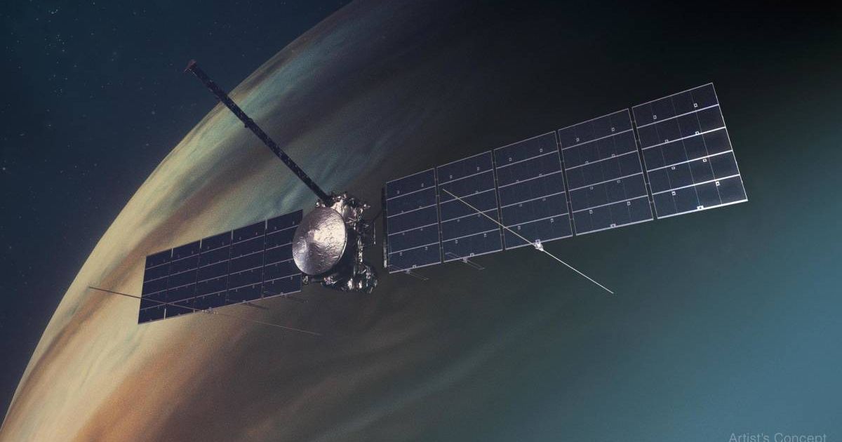 An artist's concept depicts NASA's Europa Clipper spacecraft in orbit around Jupiter (Cover Image Source: NASA Image and Video Library | NASA)