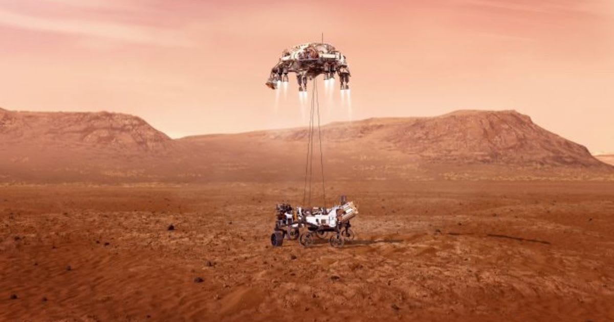 NASA’s Perseverance rover made a successful and safe descent onto Mars on 18th February at 3:55 p.m. EST (Cover Image Source: NASA/JPL-Caltech)