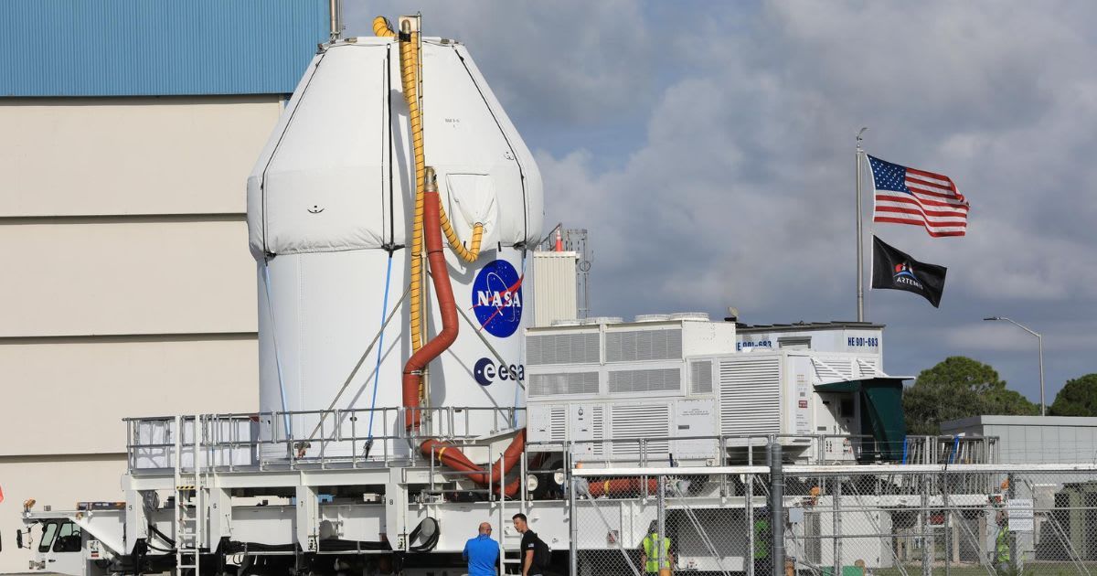 Crews prepare to move NASA’s Artemis II Orion spacecraft from Multi-Payload Processing Facility to the Launch Abort System Facility at the agency’s Kennedy Space Center in Florida on August 10, 2025 (Cover Image Source: NASA | Photo by Kim Shiflett)