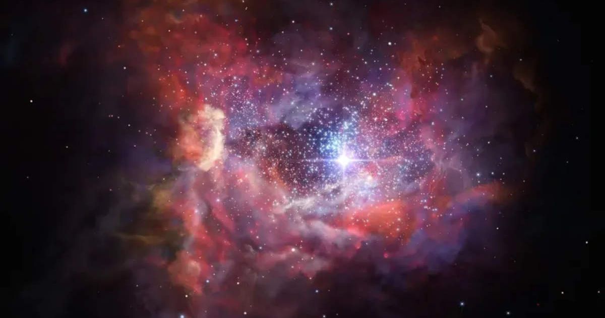 This artist’s impression shows what the very distant young galaxy A2744_YD4 might look like (Representative Cover Image Source: NASA)
