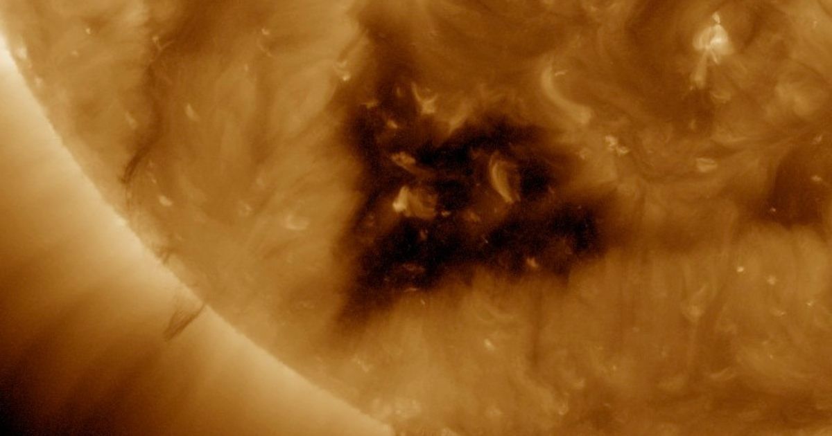 This Solar Dynamics Observatory (SDO) image of the Sun, taken on January 20, 2012, in extreme ultraviolet light, captures a heart-shaped dark coronal hole (Cover Image Source: NASA Image and Video Library | NASA)