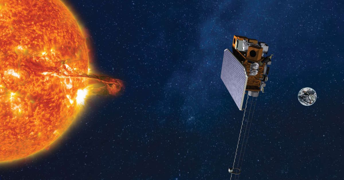 SWFO-L1 will provide real-time observations of the Sun’s corona and solar wind to help forecast the resulting space weather. (Cover Image Source: NASA | Photo by NOAA/BAE Systems Space & Mission Systems)