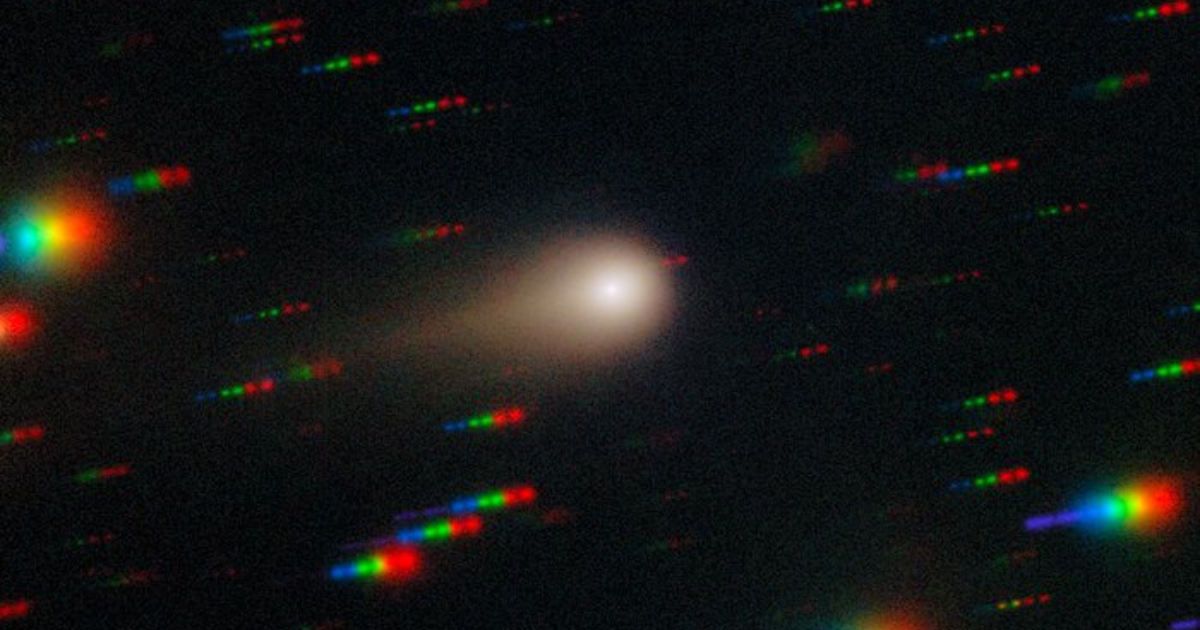 Comet 3I/ATLAS streaks across a dense star field in this image captured by the Gemini Multi-Object Spectrograph (GMOS) on Gemini South at Cerro Pachón in Chile (Cover Image Source: International Gemini Observatory/NOIRLab)