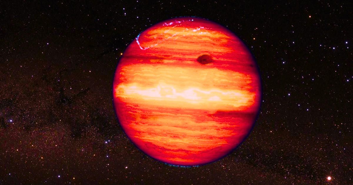 An artist’s concept shows what the isolated planetary-mass object SIMP 0136 could look like based on recent observations from NASA’s James Webb Space Telescope (Cover Image Source: NASA, ESA, CSA | Joseph Olmsted; edited by Starlust staff)