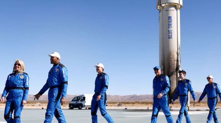 Blue Origin's New Shepard prepares for its 15th space tourism launch lifting off on October 8