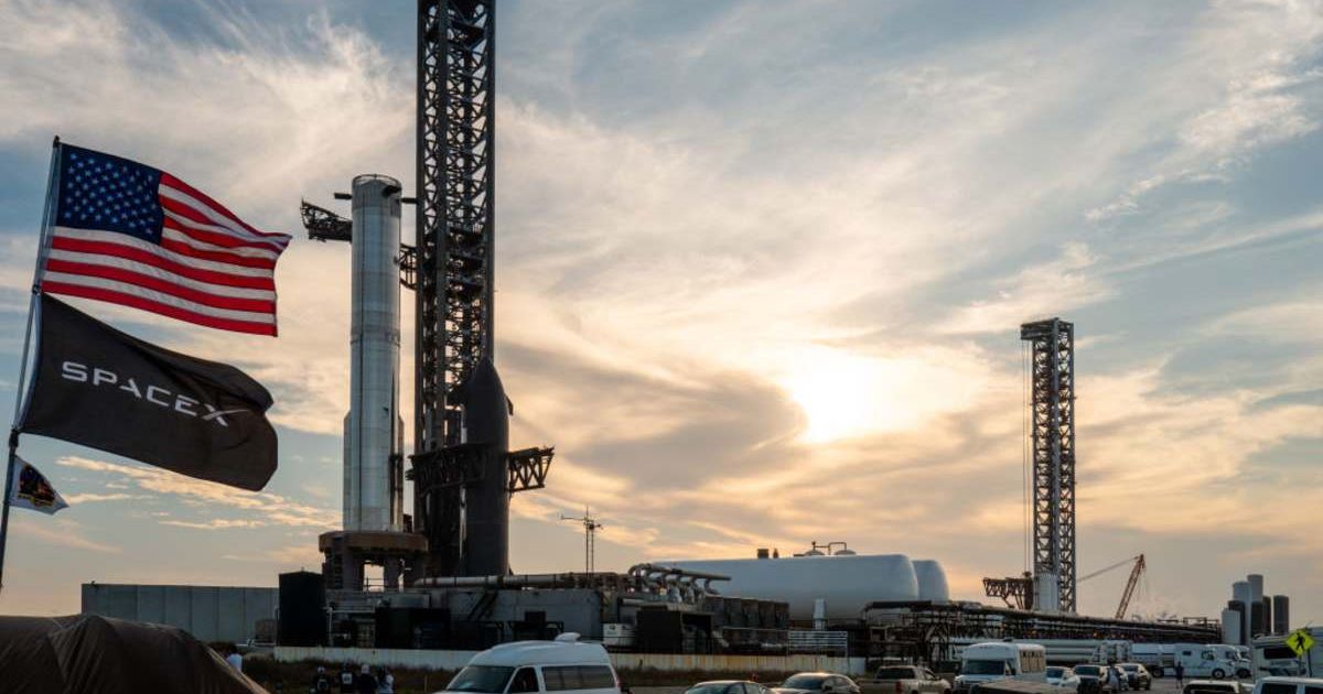 SpaceX Starship Flight 8 is stationed near Orbital Launch Pad A ahead of launch at Boca Chica Beach on March 03, 2025. (Representative Cover Image Source: Getty | Brandon Bell)