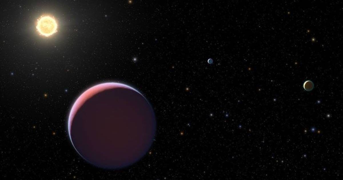 This illustration depicts the Sun-like star Kepler 51, and three giant planets that NASA's Kepler space telescope discovered in 2012-2014 (Representative Cover Image Source: NASA, ESA, | L. Hustak)