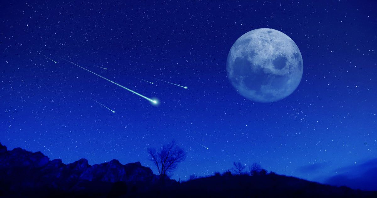 Meteor shower in the night with Full Moon (Representative Cover Image Source: Getty | cjwhitewine)