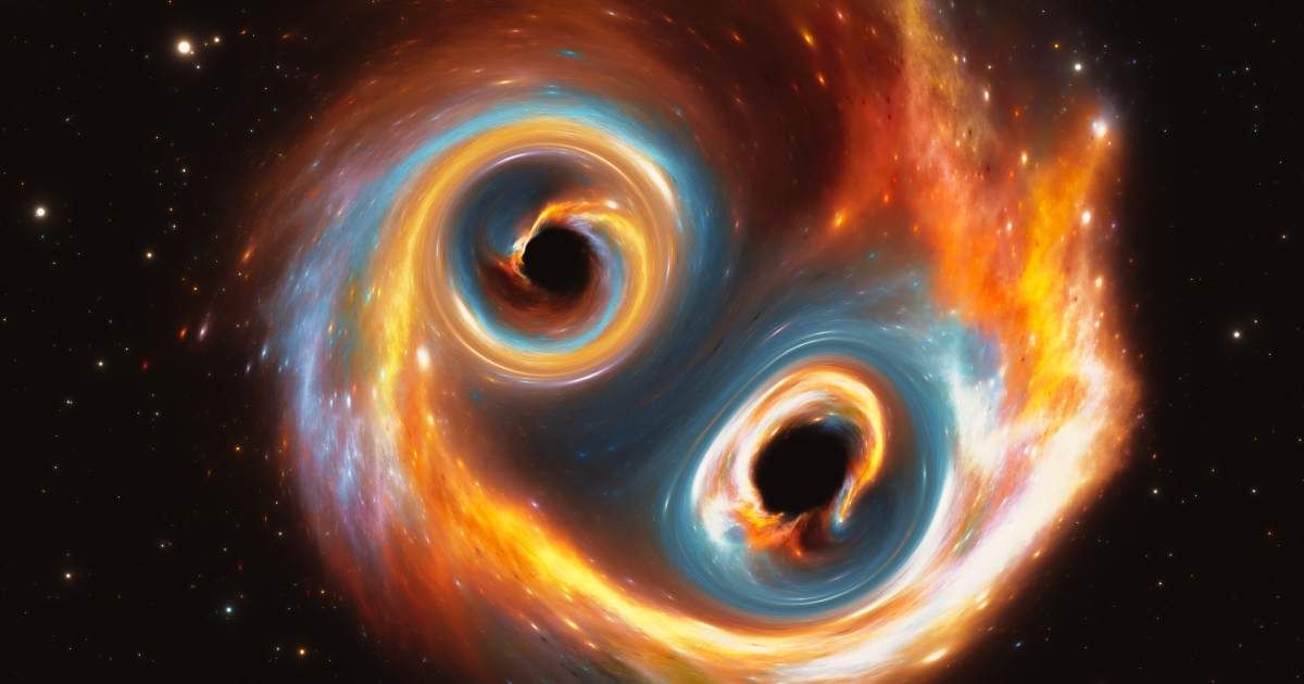 A 3D illustration of the merging of black holes in deep space. (Representative cover image source:  Getty Images | Pitris)