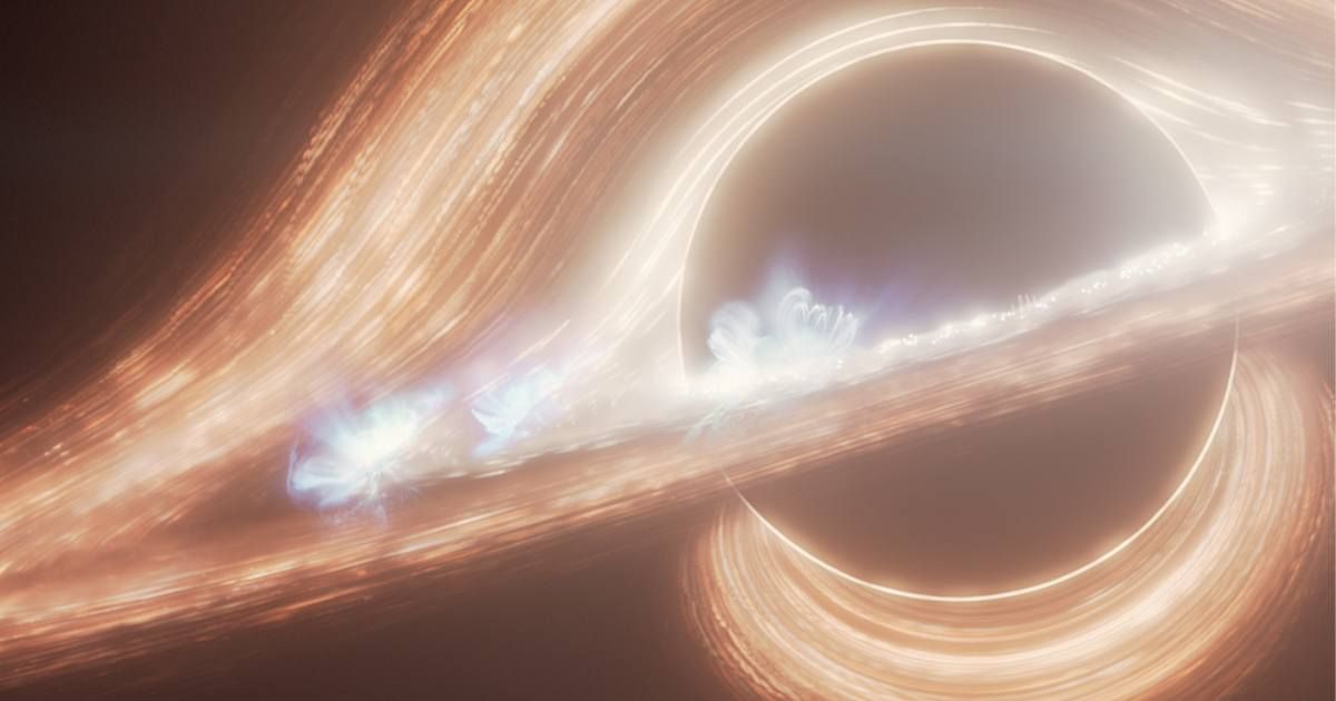 An illustration supermassive black hole at the center of the Milky Way galaxy, known as Sagittarius A* (A-star). It is surrounded by a swirling accretion disk of hot gas (Image Credit: NASA, ESA, CSA, Ralf Crawford  [STScI] )