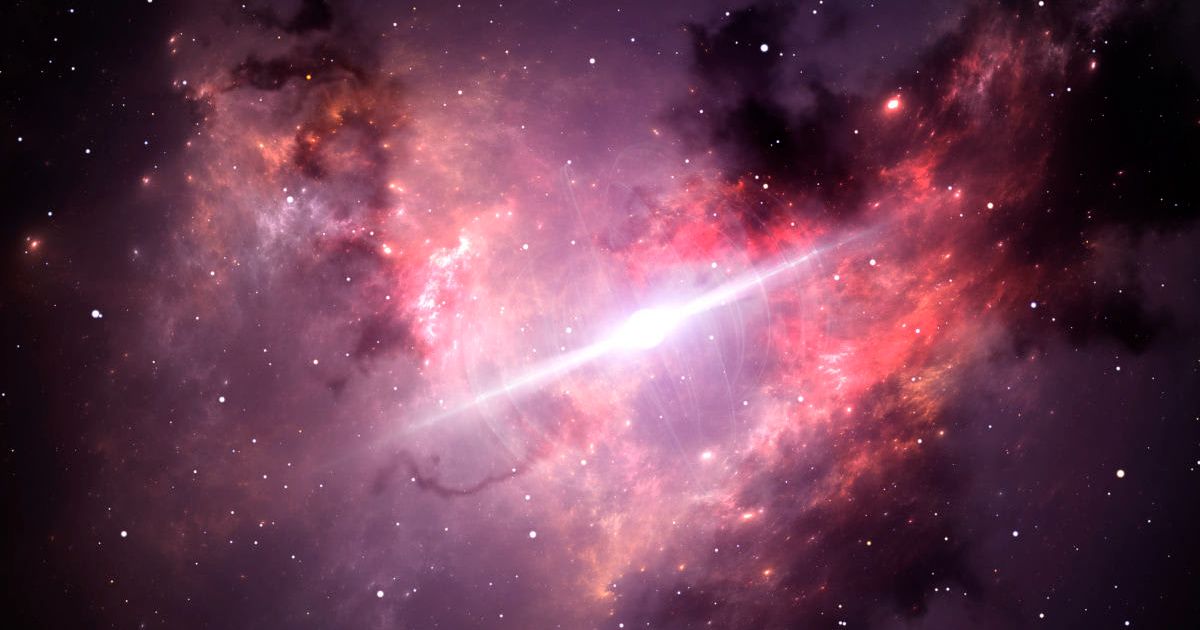 A 3d Illustration of a Pulsar or neutron star in the nebula, observed from space. (Representative Image Source-  by Pitris / Getty Images)