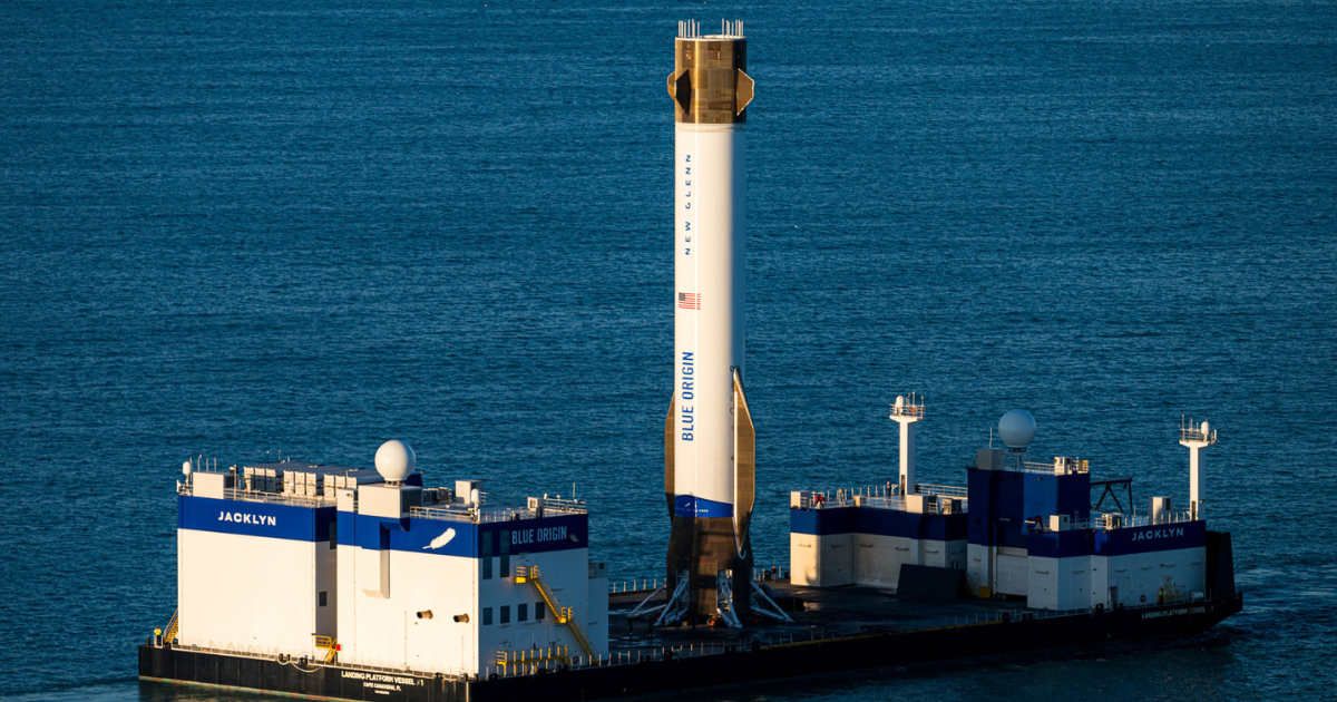 Jacklyn arrives to Port Canaveral with the fully reusable New Glenn booster. (November 18, 2025) (Cover Image Source: Blue Origin)