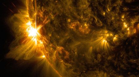 Giant sunspot larger than expected swings to face Earth after unleashing M-class solar flare