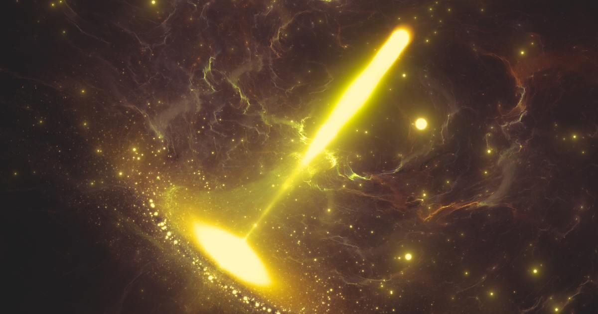 An illustration of a black hole shooting particle jets. (Representative Cover Image Source: Getty | NASA; edited by Starlust staff)