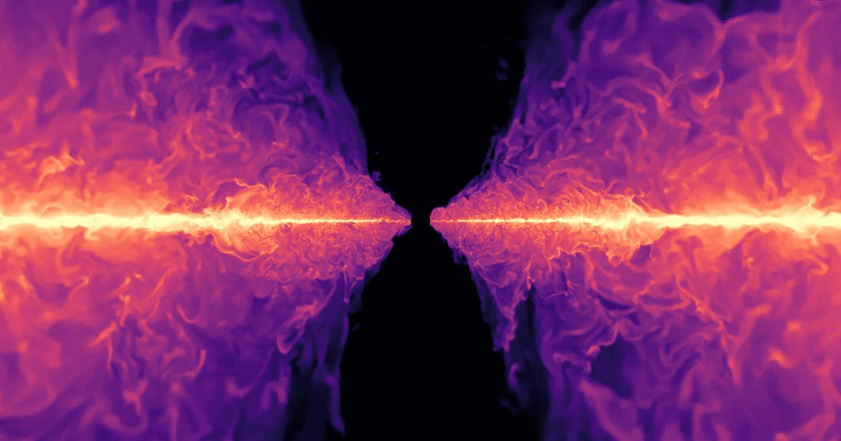 The accretion flow forms a thermal disk near the black hole (center). Despite the flow being radiation-dominated, the disk (yellow) remains stable. (Cover Image Credit: L. Zhang et al.)