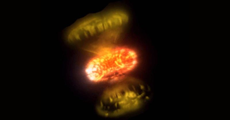 Astronomers capture stunning close-up photos of exploding stars blasting material in multiple streams