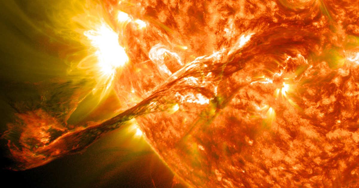 Magnificent CME Erupts on the Sun: The above picture features a filament eruption on the sun, accompanied by solar flares. (Cover Image Source: NASA Image and Video Library | Photo by NASA Goddard)