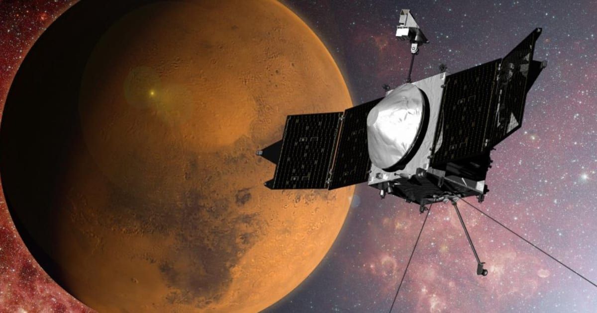 MAVEN is studying how atmospheric loss triggered the disappearance of liquid water on the surface of Mars (Cover Image Source: NASA)