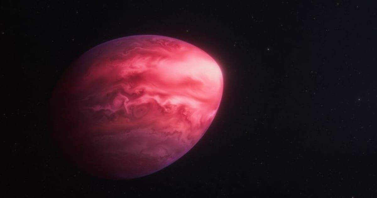 An artist’s concept shows what the exoplanet PSR J2322-2650b may look like (Cover Image Source:  NASA, ESA, CSA, Ralf Crawford)