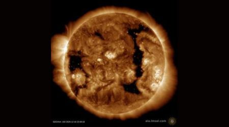Solar wind from giant coronal hole expected to hit Earth just before 3I/ATLAS' closest approach