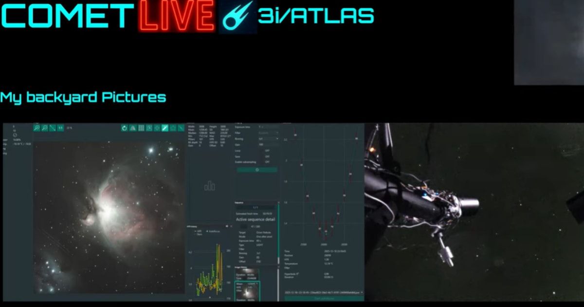 A screenshot of the Ray's Astrophotography YouTube page showing the countdown to the 3I/ATLAS livestreaming. (Cover Image Source: YouTube | Ray's Astrophotography )