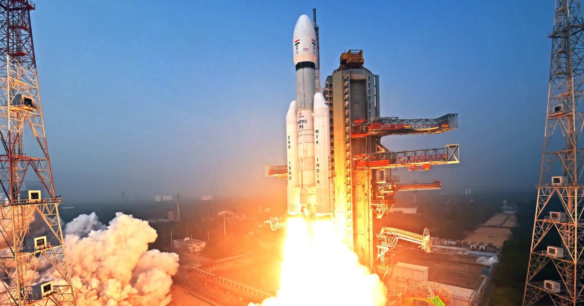 ISRO's LVM3 rocket lifting off with BlueBird Block-2 satellite. (Cover Image Source: ISRO)