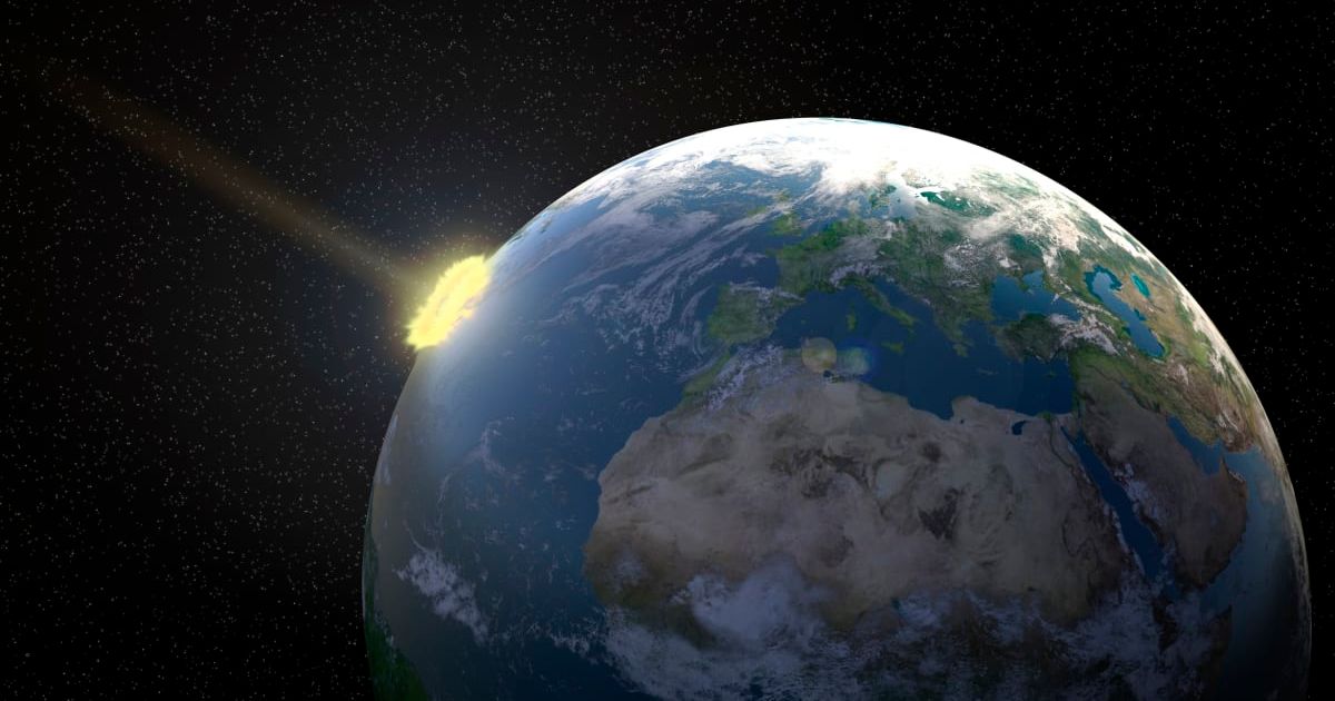 Meteor impacting Earth, computer artwork. (Representative Cover Image Credit: Andrzej Wojcicki/Getty Images)