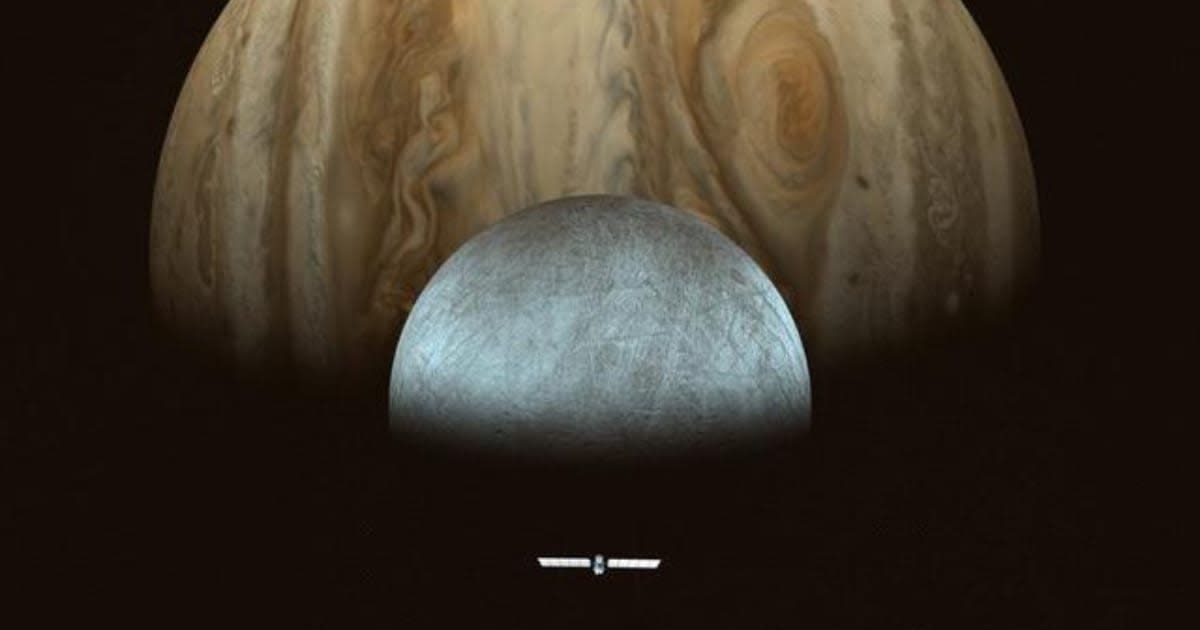 This artist's concept depicts NASA's Europa Clipper spacecraft approaching Jupiter and its icy moon Europa (Representative Cover Image Source: NASA Image and Video Library | NASA)
