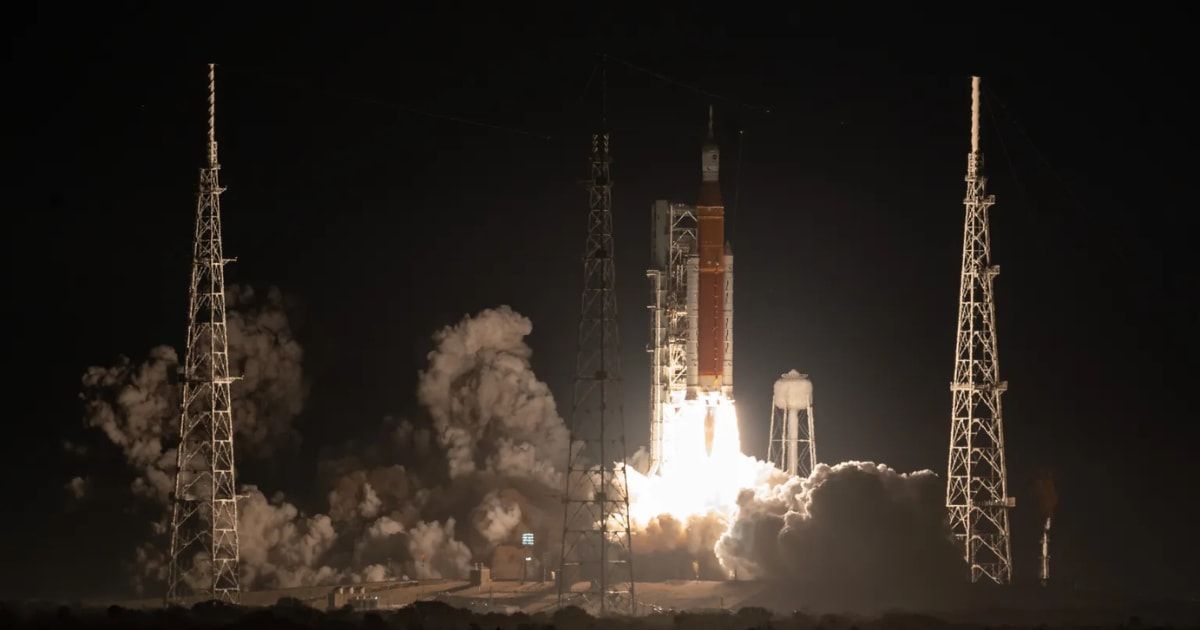 NASA’s Space Launch System rocket carrying the Orion spacecraft launches on the Artemis I flight test on Wednesday, Nov. 16, 2022. (Representative Cover Image Source : NASA)
