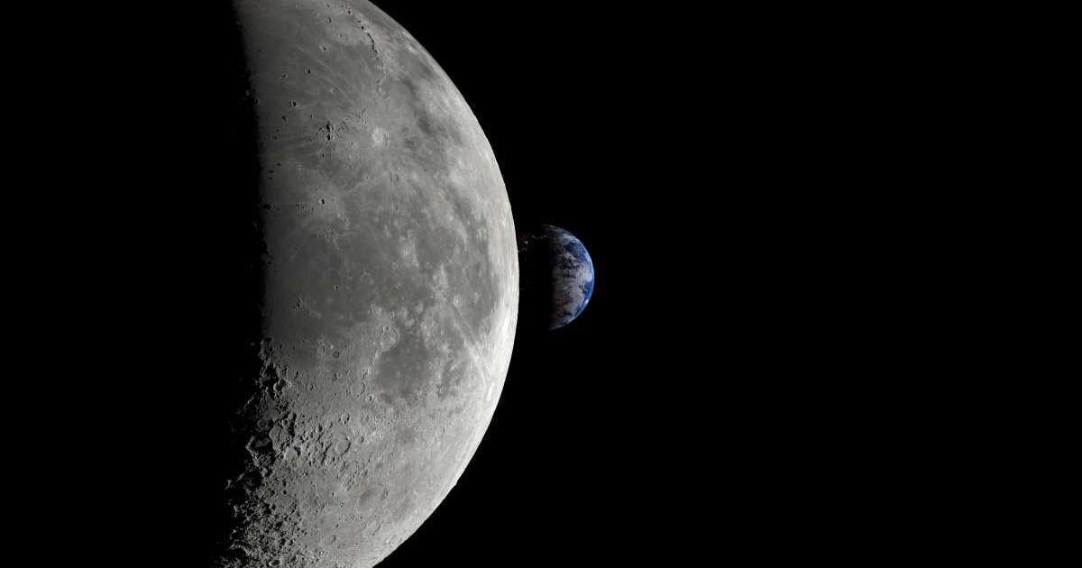 A 3D rendered image of the lunar surface detail on a transparent background - maps from NASA (Representative Image Source: Getty | Thibault Renard)