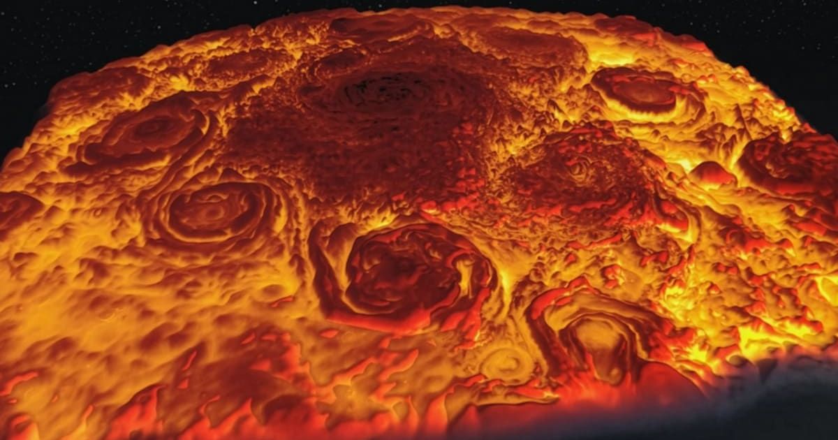 This infrared 3D image of Jupiter's north pole depicts cyclones and anticyclones. (Cover Image Source: MIT | Photo by NASA/JPL-Caltech/SwRI/ASI/INAF/JIRAM)