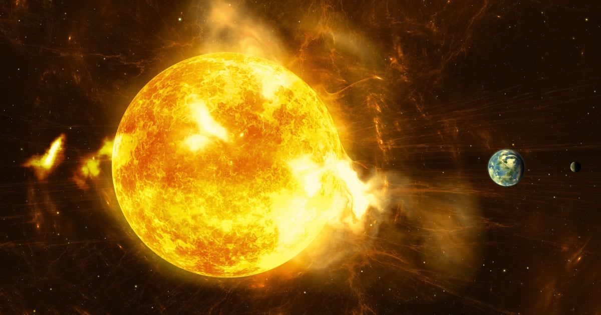 An illustration of the Sun producing super-storms and massive radiation bursts that are transversing towards Earth. (Representative Cover Image Source: Getty Images| Pitris)