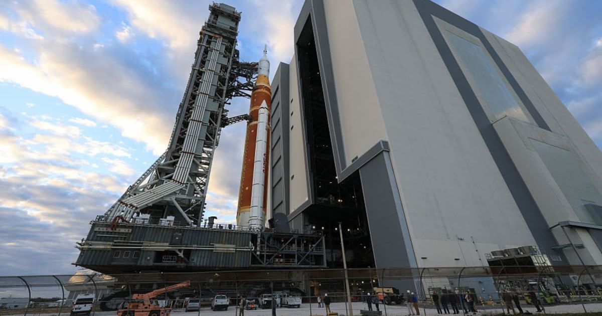 NASA's Artemis II is rolled from the Vehicle Assembly Building at NASA’s Kennedy Space Center on January 17, 2026 in Cape Canaveral, Florida. (Cover Image Source: Getty Images | Photo by Joe Raedle)