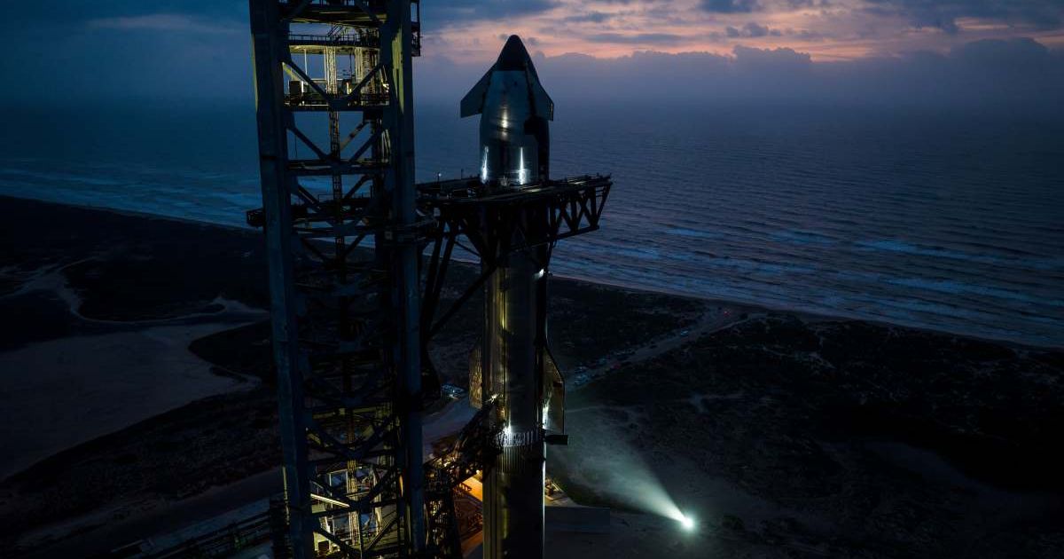 Image of Starship stacked for flight shared by SpaceX (Representative Cover Image Source: X | SpaceX)