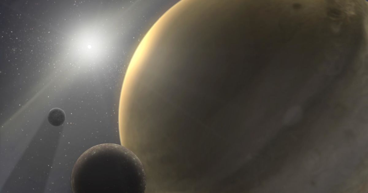 An artist's concept of a hypothetical 10-million-year-old star system with a sun-like star in the center and a Jupiter-like gas giant. (Representative Cover Image Source:  NASA/JPL-Caltech)