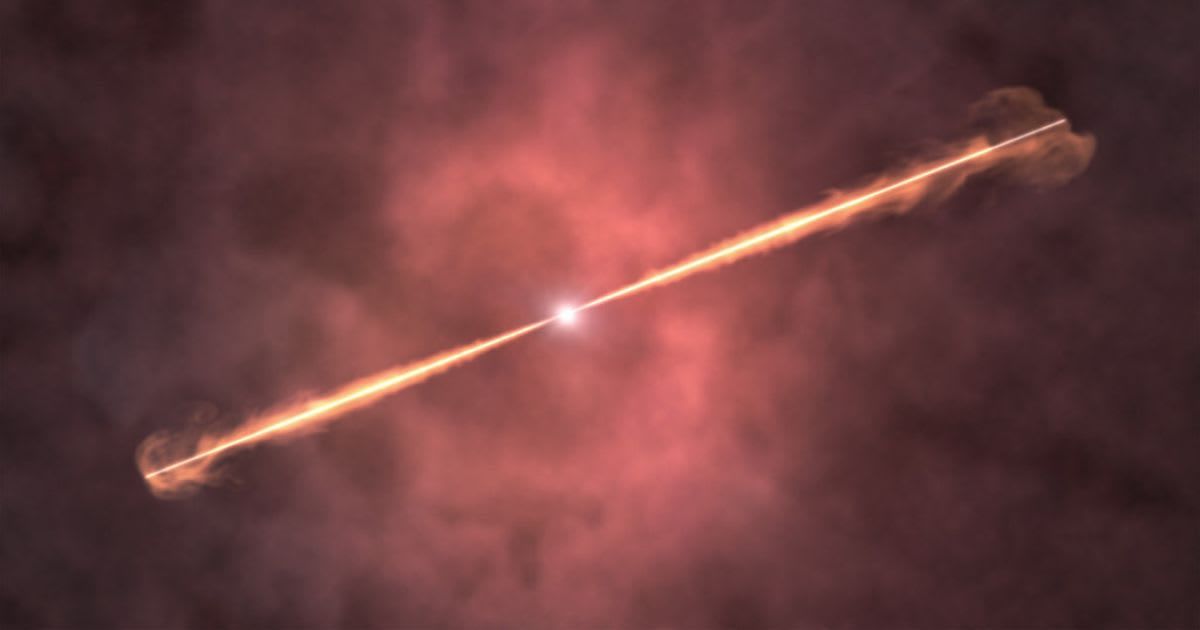 Artist’s illustration of a long gamma-ray burst, showing powerful relativistic jets blasting outward from a collapsing massive star. (Representative Cover Image Source: NASA’s Scientific Visualization Studio)