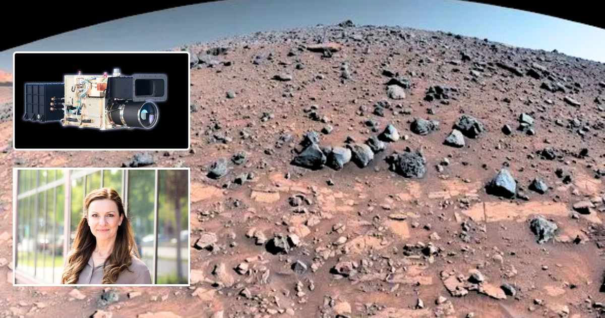 A 360-degree panorama captured by NASA’s Curiosity while parked below Gediz Vallis Ridge (Cover Image Source: NASA/JPL-Caltech/MSSS); Top inset pic - The HRSC (Cover Image Source: DLR); Bottom inset pic - HRSC principal investigator Daniela Tirsch.