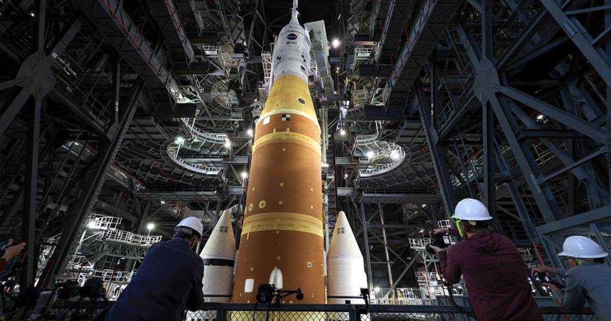 NASA's Artemis II sits in the Vehicle Assembly Building at NASA’s Kennedy Space Center on January 16, 2026, in Cape Canaveral, Florida. (Cover Image Source: Getty Images | Joe Raedle)