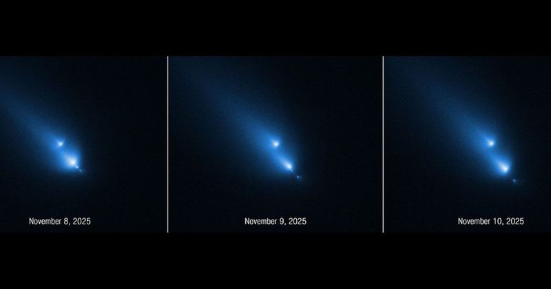 Hubble Telescope accidentally captures comet C/2025 K1 (ATLAS) breaking up after perihelion