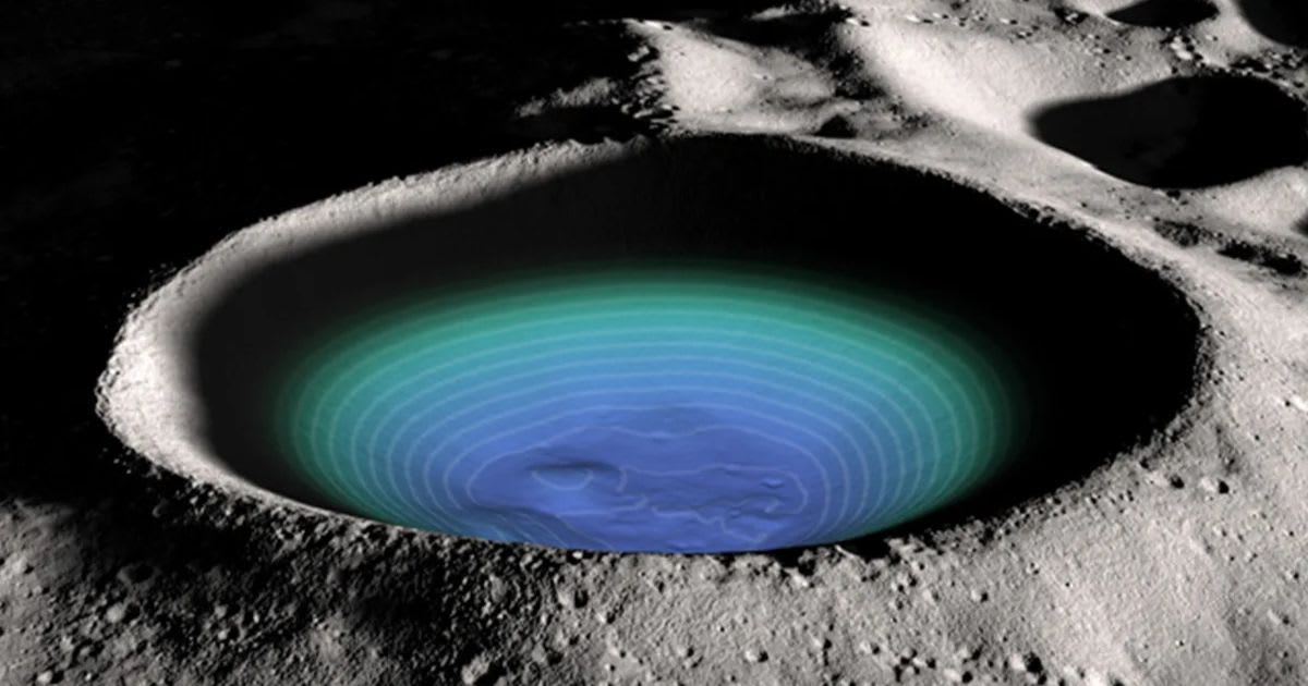 Artist’s depiction of a water-filled lunar crater. (Representative Cover Image Source: NASA)