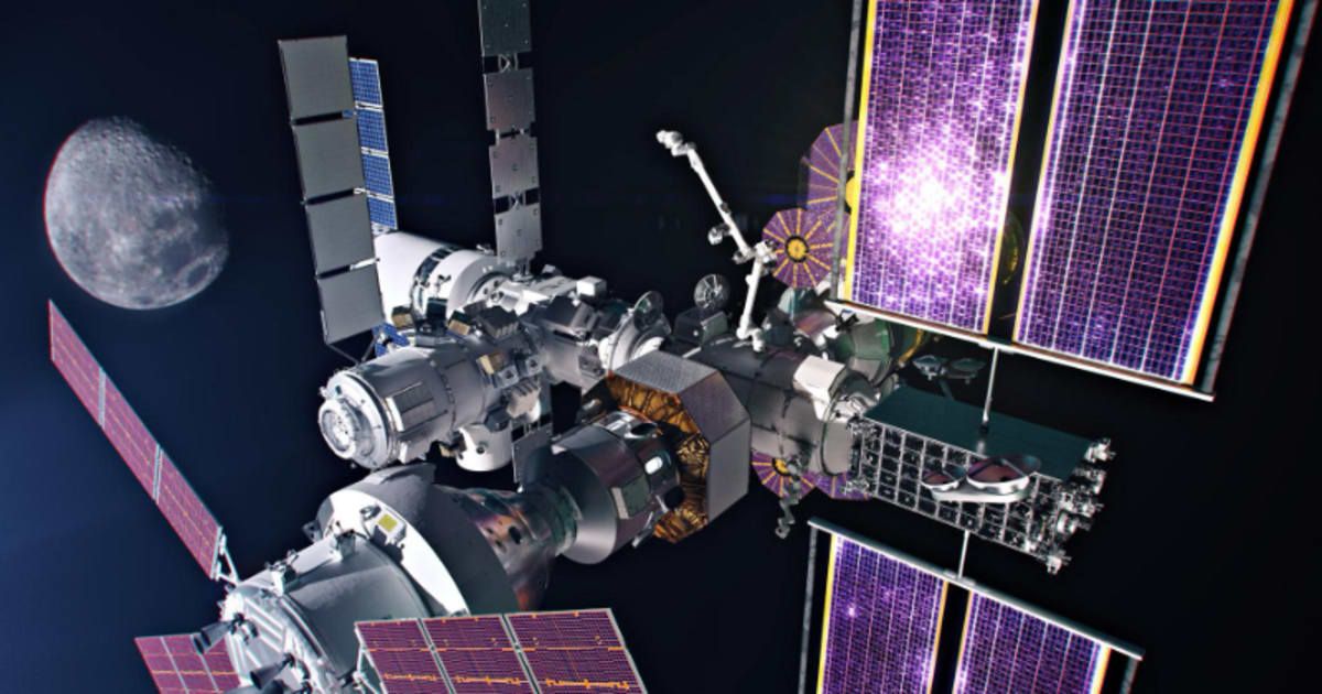 Computer-generated image of the proposed Gateway lunar orbiting station (Representative Image Source: NASA)