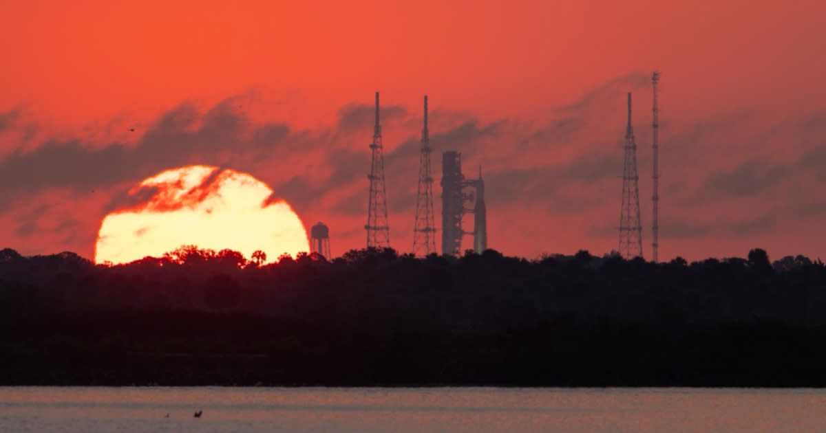 The Sun rises behind NASA’s Artemis II SLS (Space Launch System) rocket and Orion spacecraft at Launch Complex 39B at NASA’s Kennedy Space Center in Florida on Tuesday, March 24, 2026. (Cover Image Source: NASA | Ben Smegelsky)