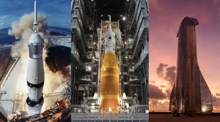 How is Artemis II SLS rocket different from Apollo era's Saturn V and SpaceX's Starship?