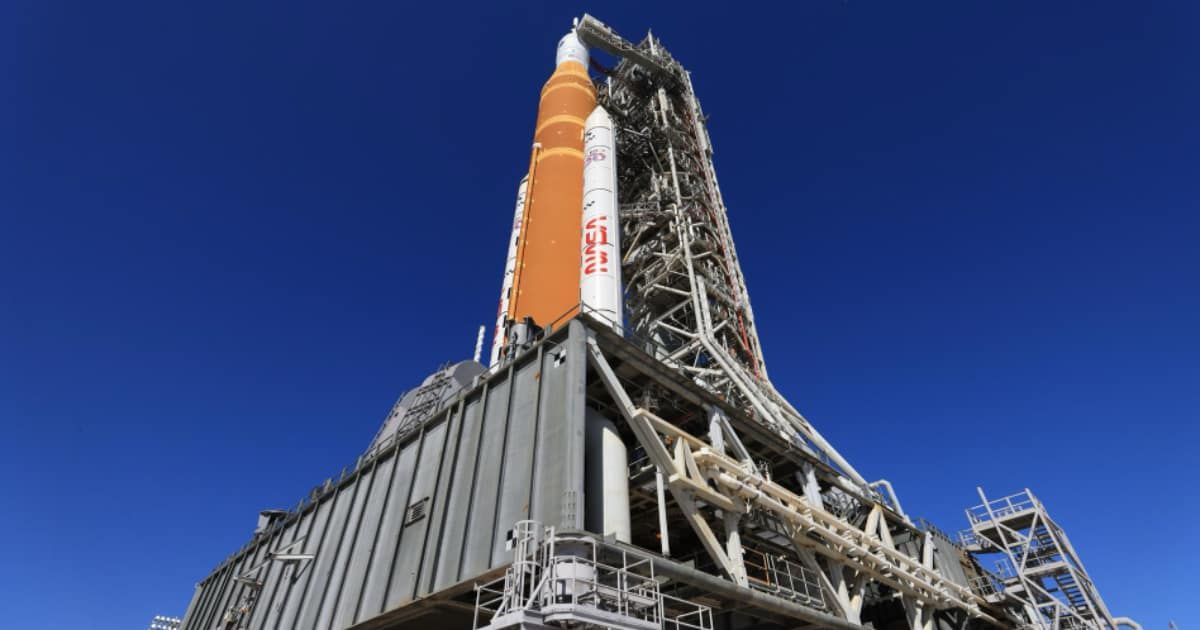 NASA’s Artemis II SLS (Space Launch System) rocket and Orion spacecraft on mobile launcher 1 at Launch Complex 39B at NASA’s Kennedy Space Center in Florida on Feb. 10, 2026. (Representative Cover Image Source: NASA | Ben Smegelsky)