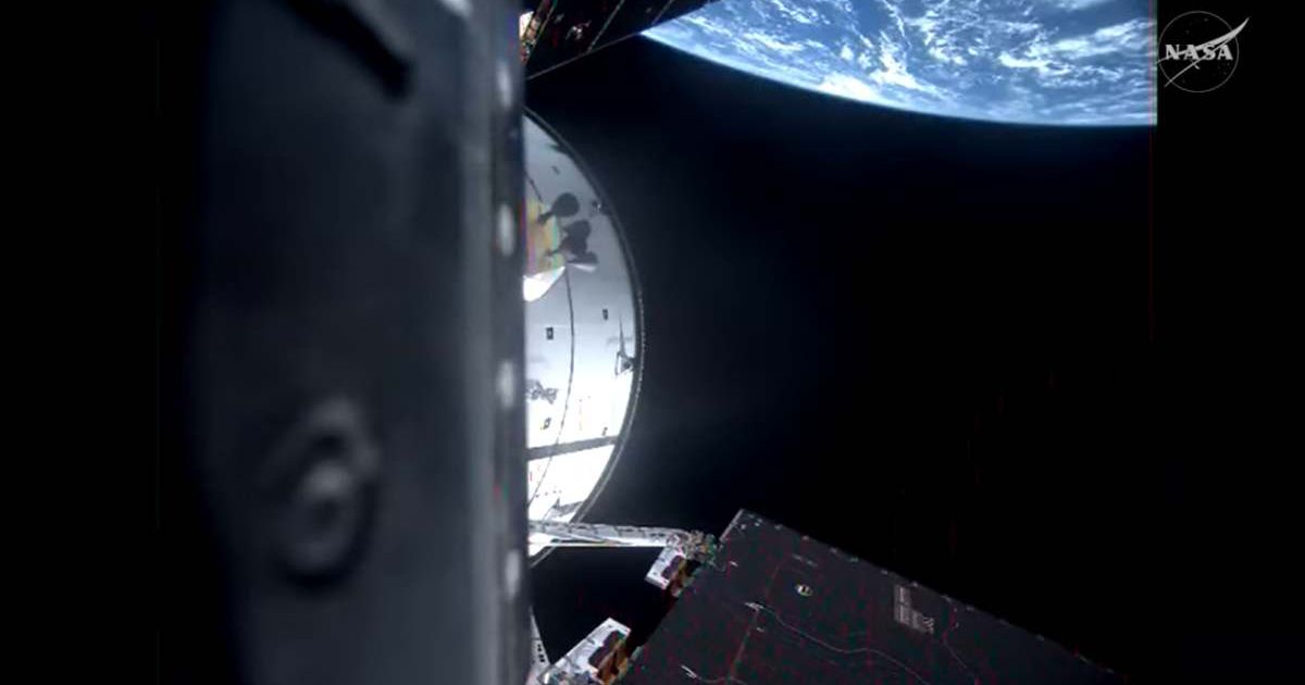 A view of the Earth’s horizon from NASA’s Orion spacecraft as it orbits above the planet during the first hours of the Artemis II test flight. (Cover Image Source: NASA YouTube)