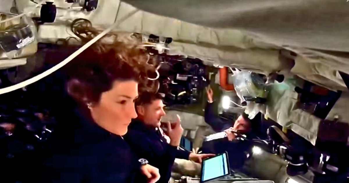 NASA astronauts Christina Koch (in the front) and Reid Wiseman (in the back) preparing for Flight Day 3 with CSA's Jeremy Hansen (in the middle) in Orion on April 3, 2026. (Cover Image Source: Screenshot from NASA Artemis II Live Mission Coverage)